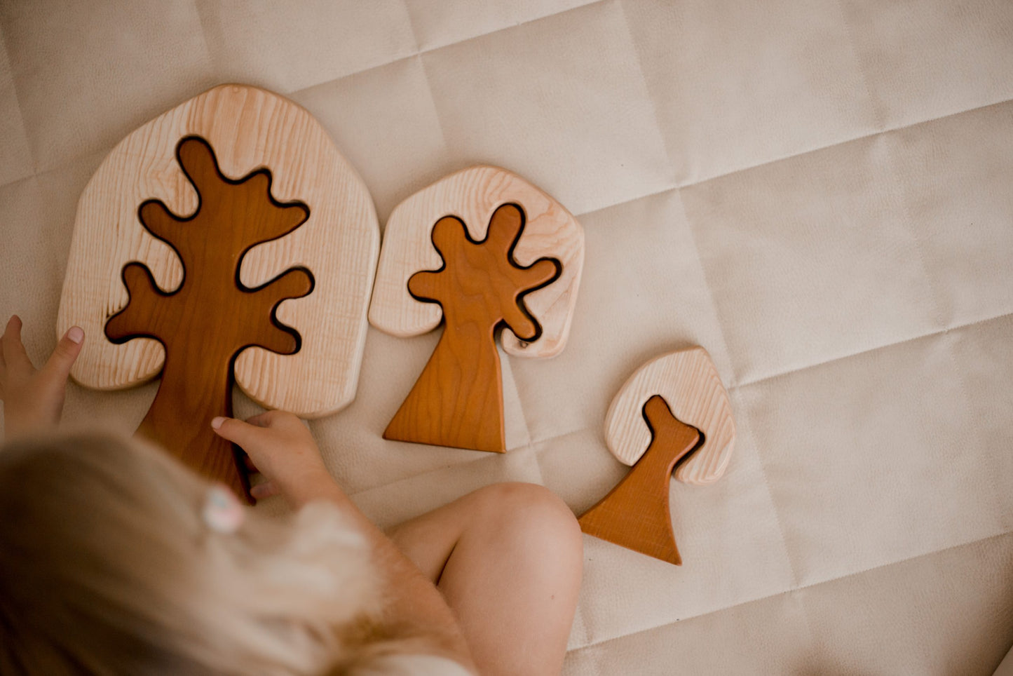 Two Toned Wooden Trees | Set of 3