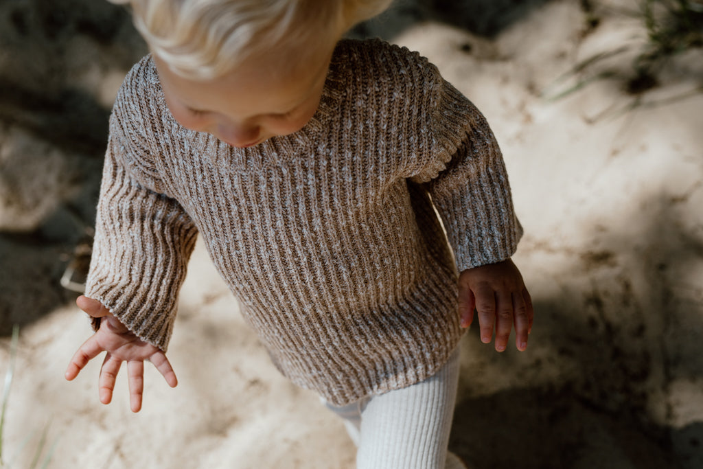 Chunky Rib Pull Over - Ecru | SIZE 3-6M LEFT