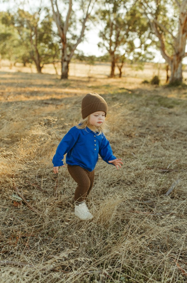 Organic Ribbed Leggings - Espresso | SIZE 0-3M LEFT