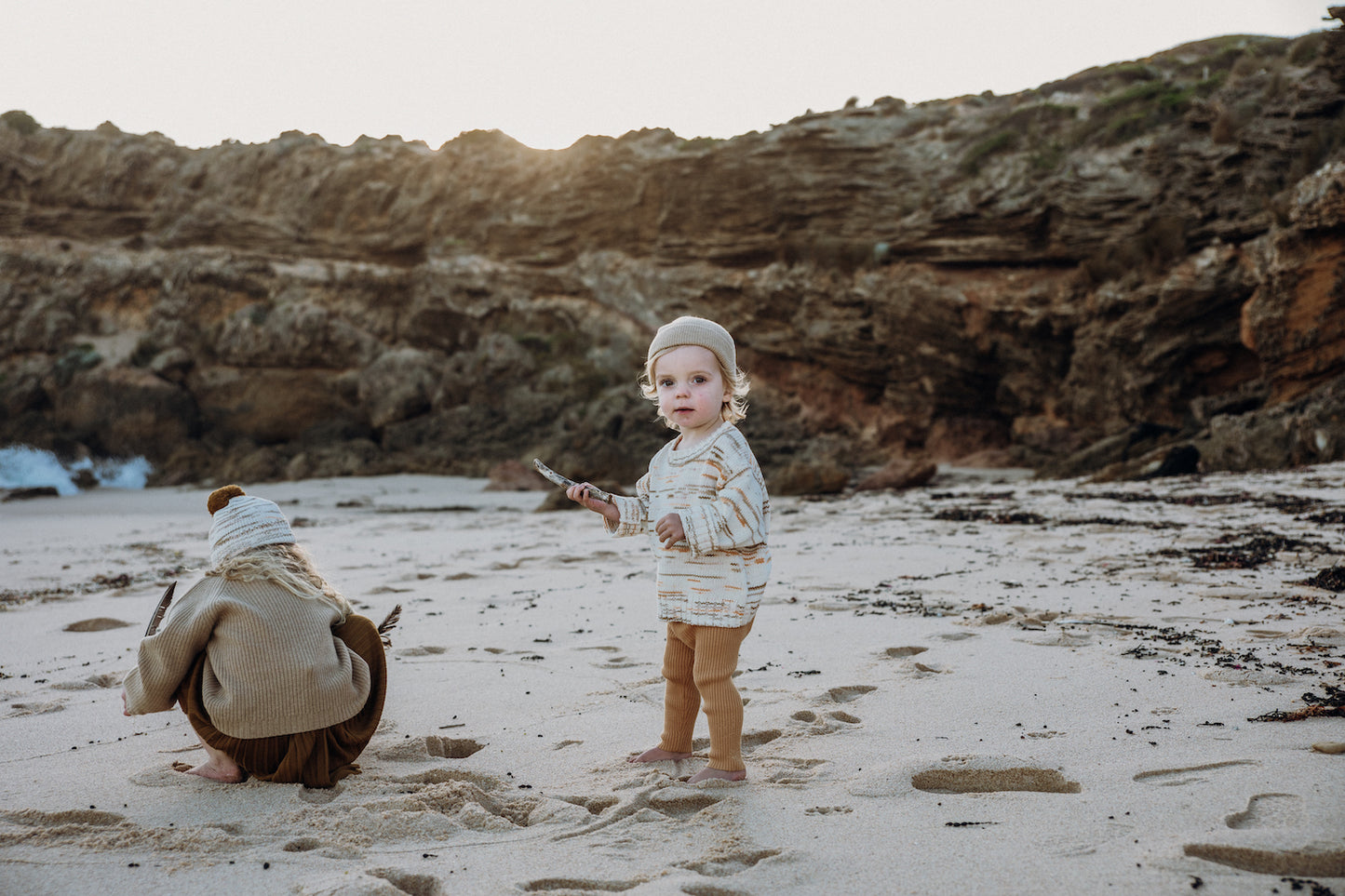 Merino Rib Beanie - Dune | SIZE XS 0-3M LEFT