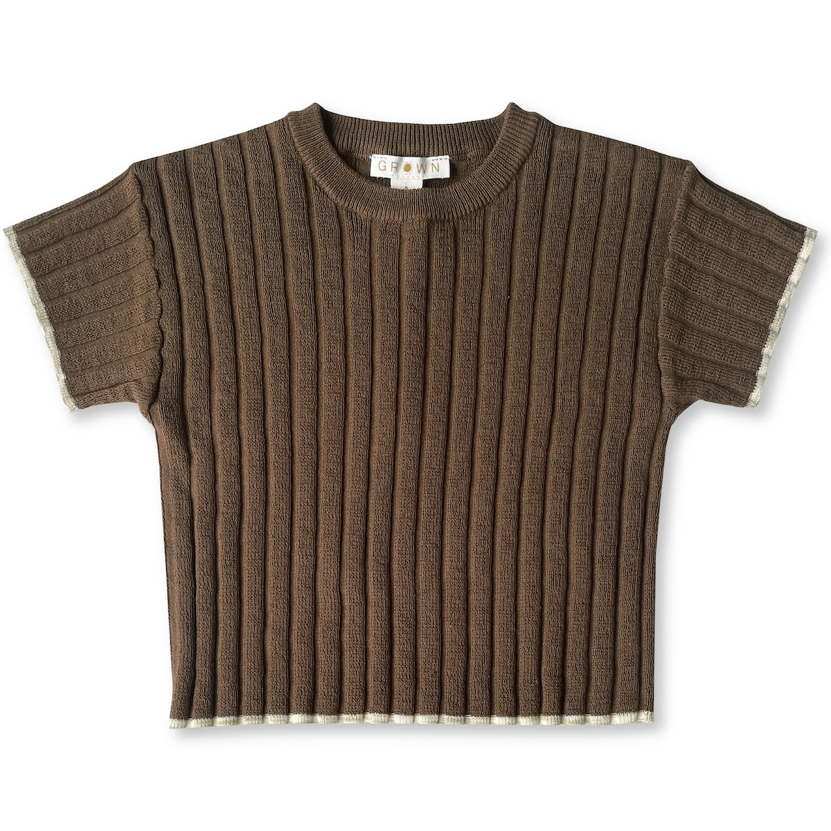 Knitted Rib Tee - Chocolate