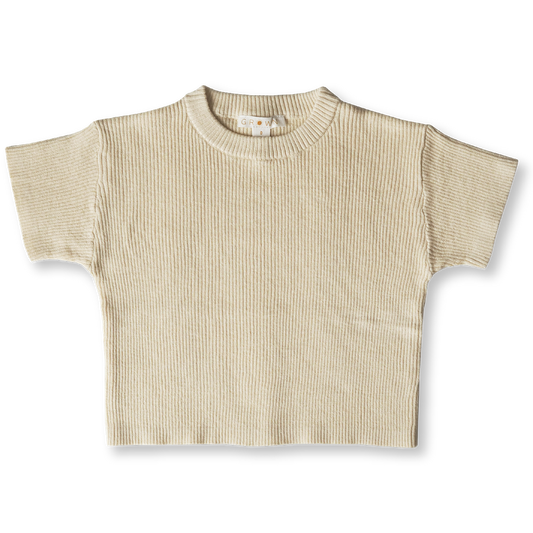 Hemp Ribbed Tee - Lemonade