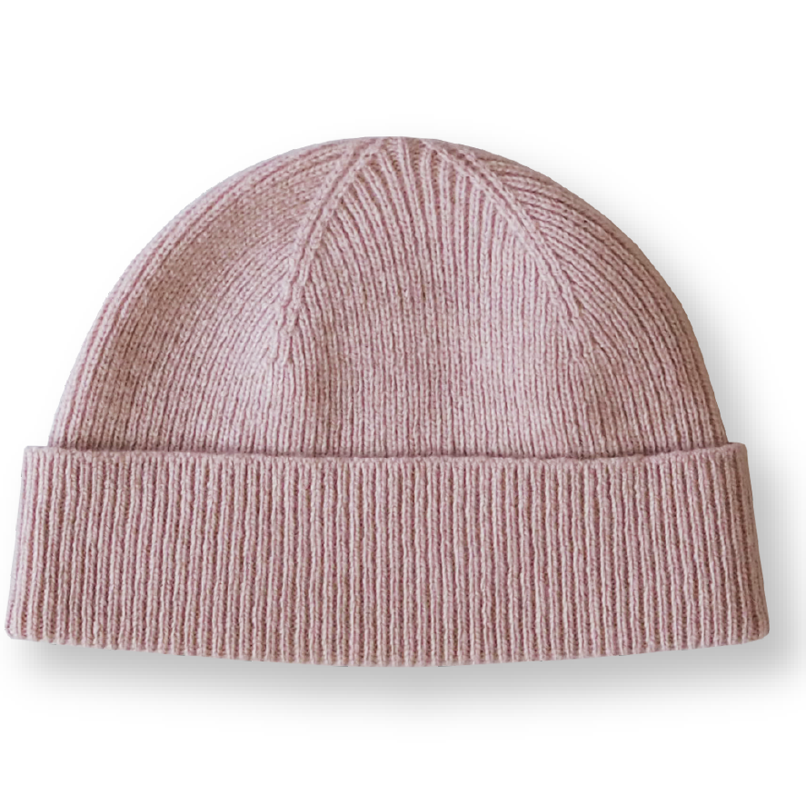 Merino Rib Beanie - Blush
