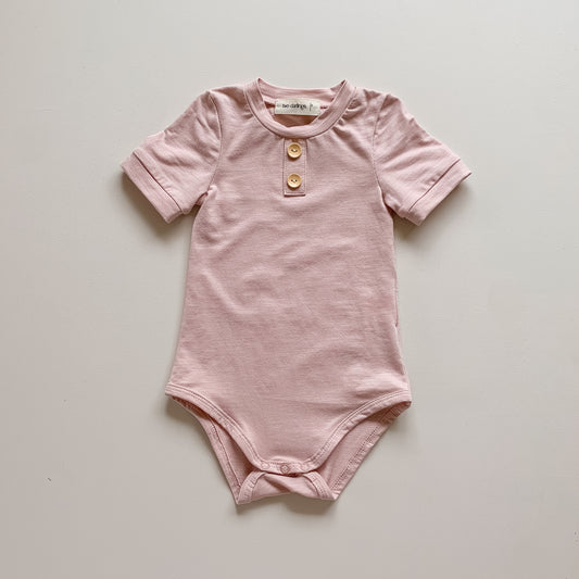 Basics Short Sleeve Bodysuit - Blush Bamboo