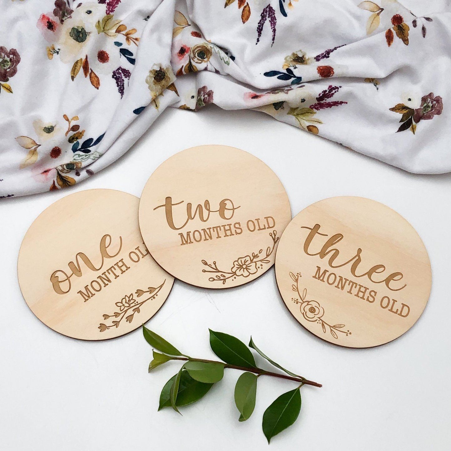 Baby Milestone Plaques - Vintage Floral