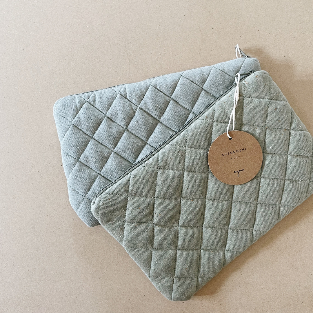 Mama Quilted Zip Pouch - Dew Speckled