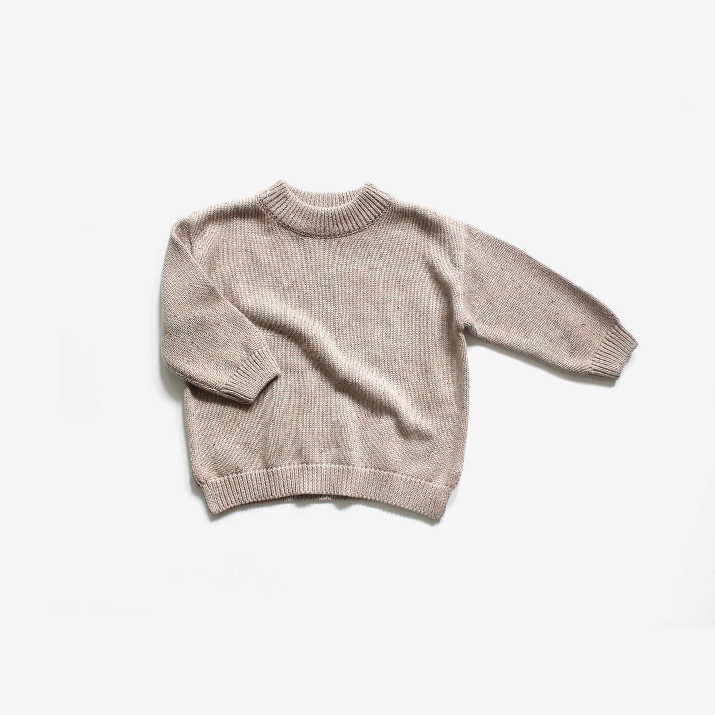 Organic Cotton Knit Jumper - Almond Fleck
