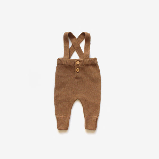 Organic Cotton Knit Dungarees - Cinnamon