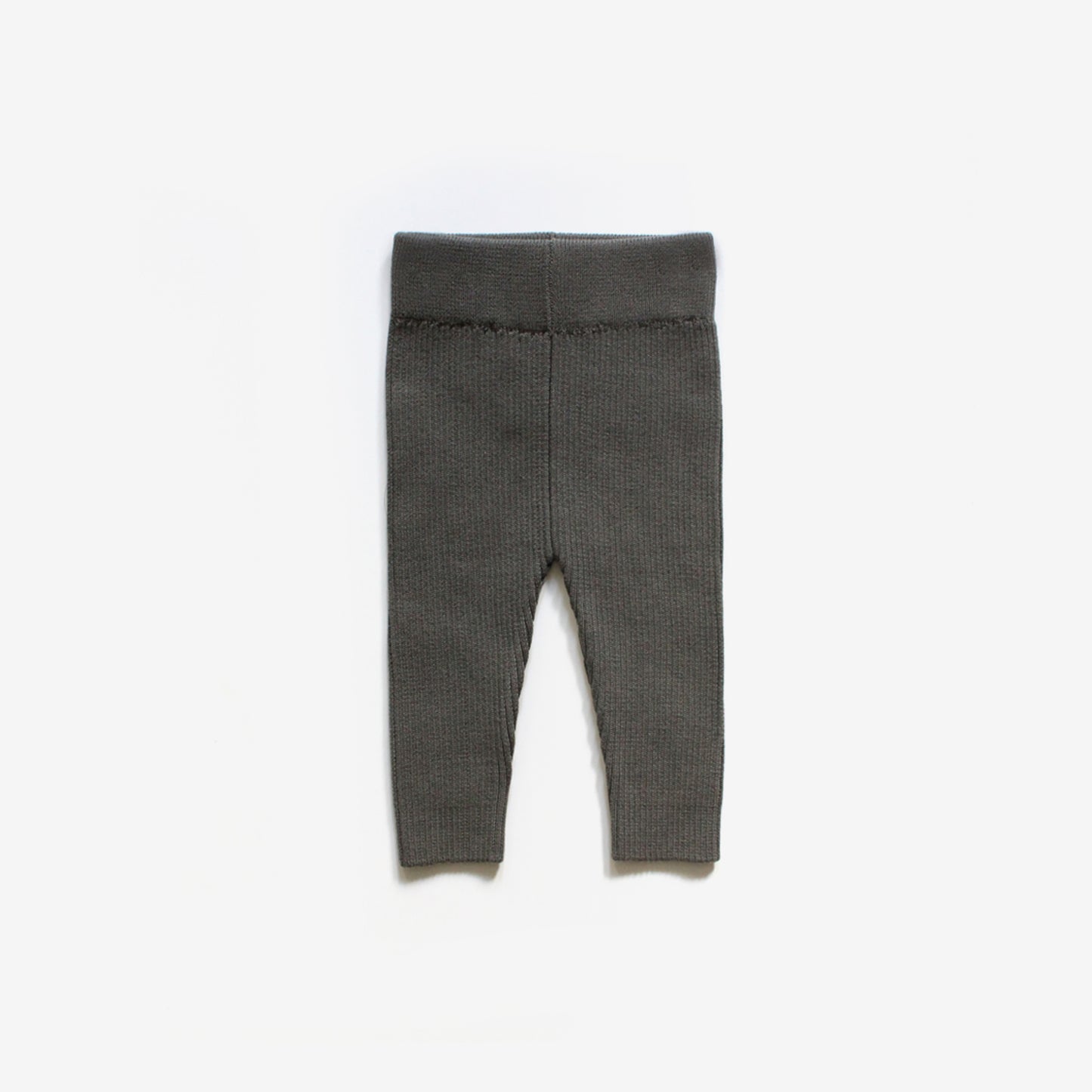 Organic Cotton Rib Knit Leggings - Dark Moss | SIZE 3-6M LEFT