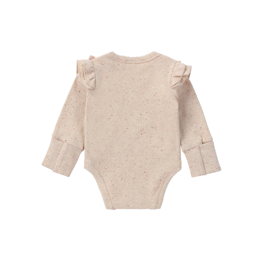 Organic L/S Flutter Suit - Beige Speckled