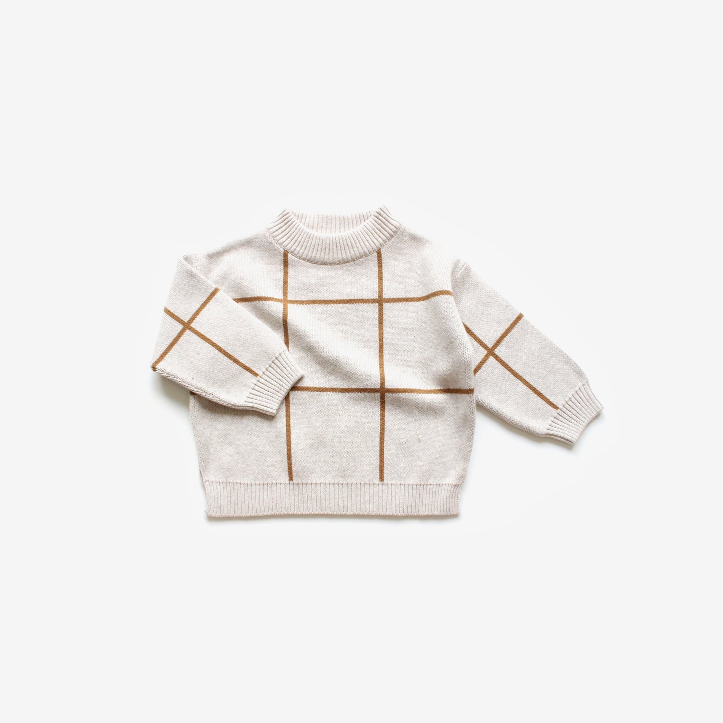 Organic Cotton Knit Jumper - Grid