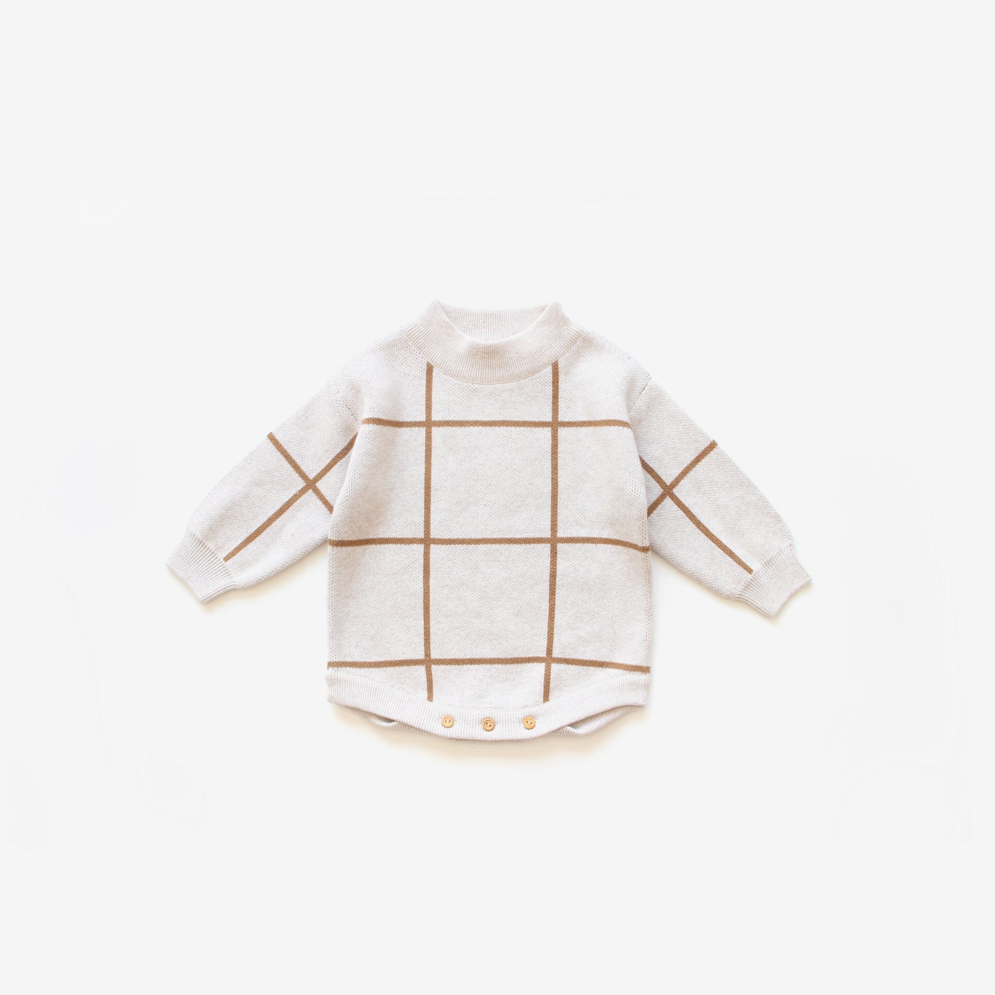 Jacquard Knit Romper - Grid