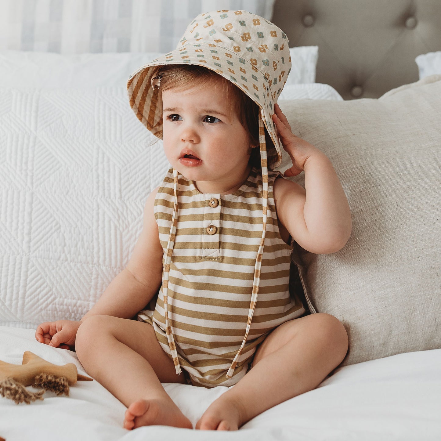 Bubble Romper - Honey Stripe