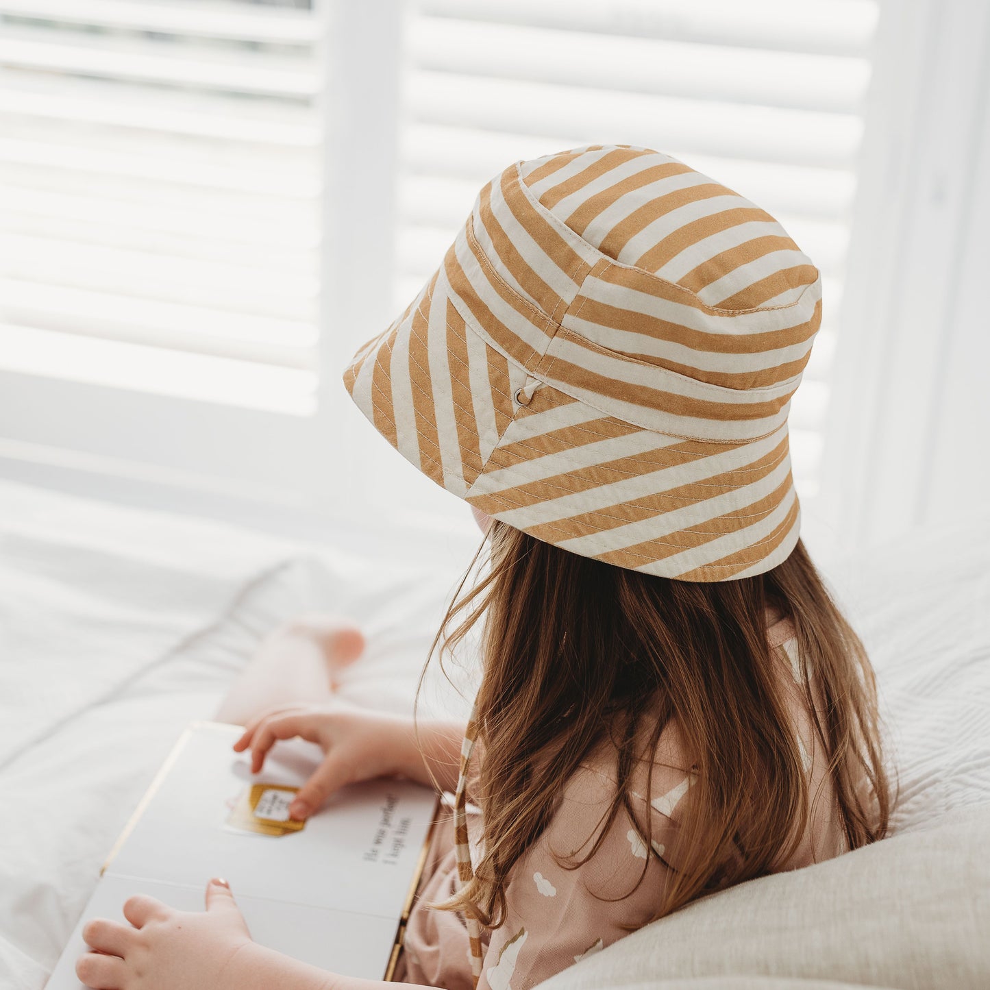 Reversible Bucket Hat - Honey Stripe / Floral