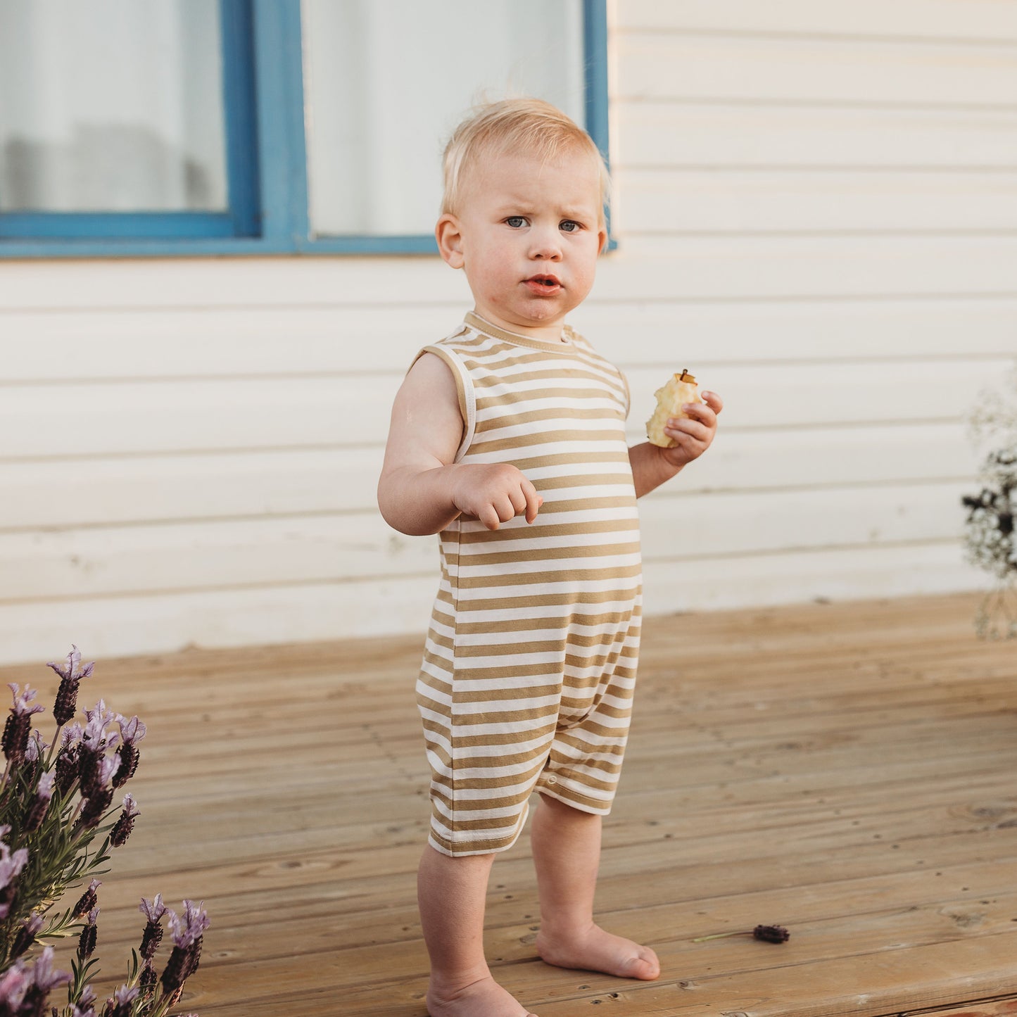 Summer Romper - Honey Stripe