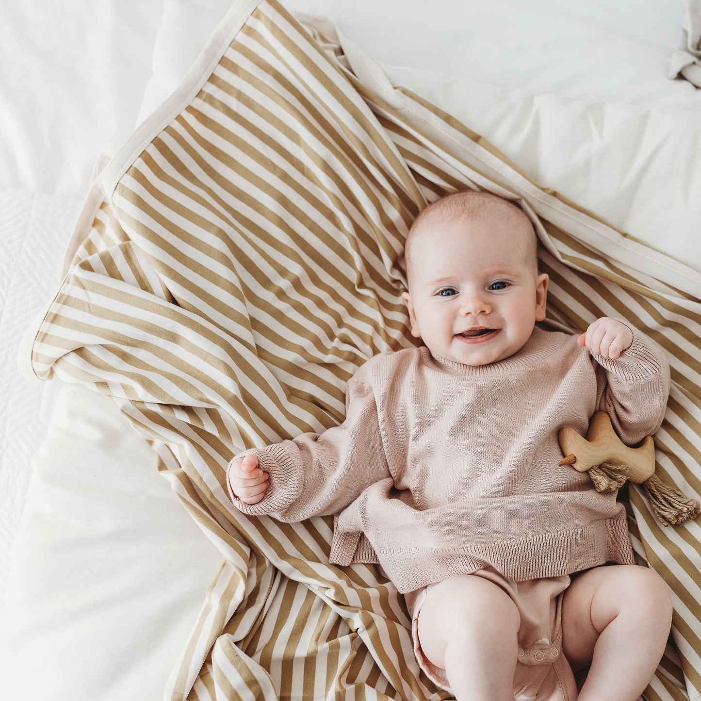 Organic Cotton Baby Wrap - Honey Stripe