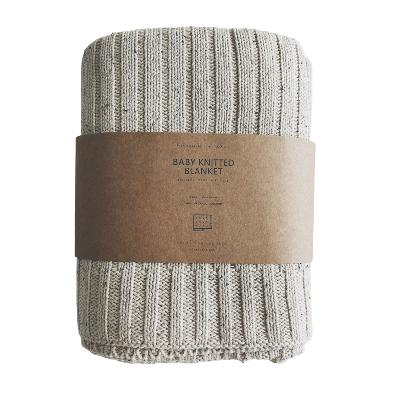 Organic Knitted Blanket - Husk Speckled