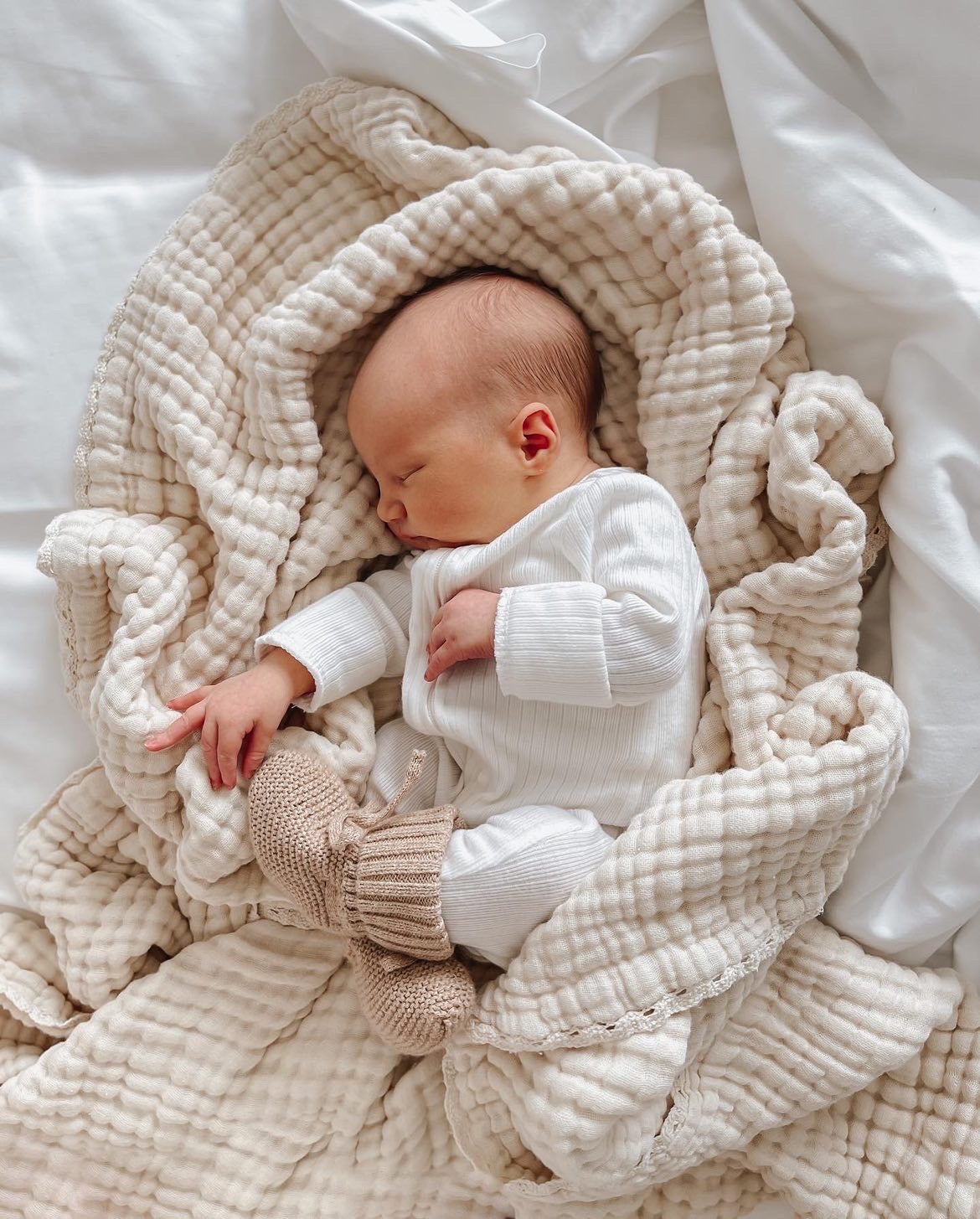 Organic Cotton Gauze Blanket - Oat Milk