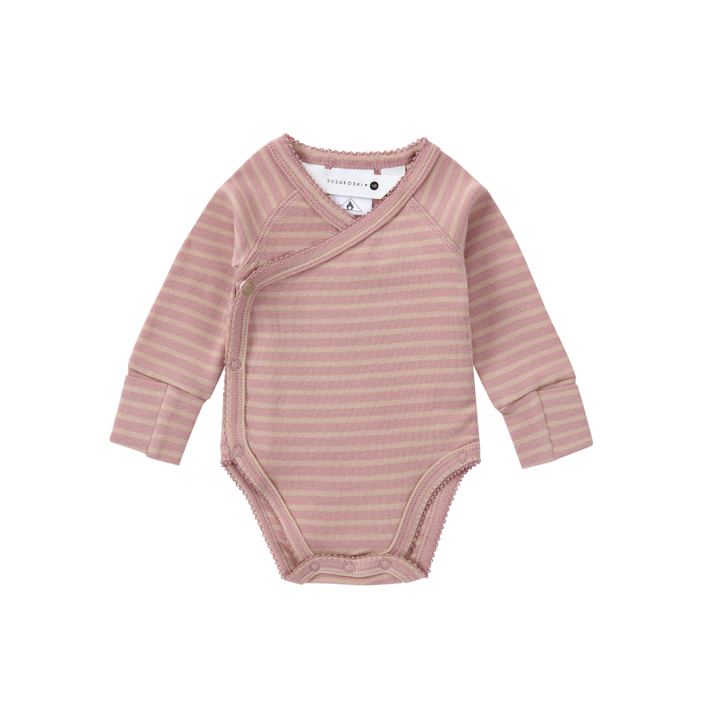Organic L/S Kimono Bodysuit - Candy Floss