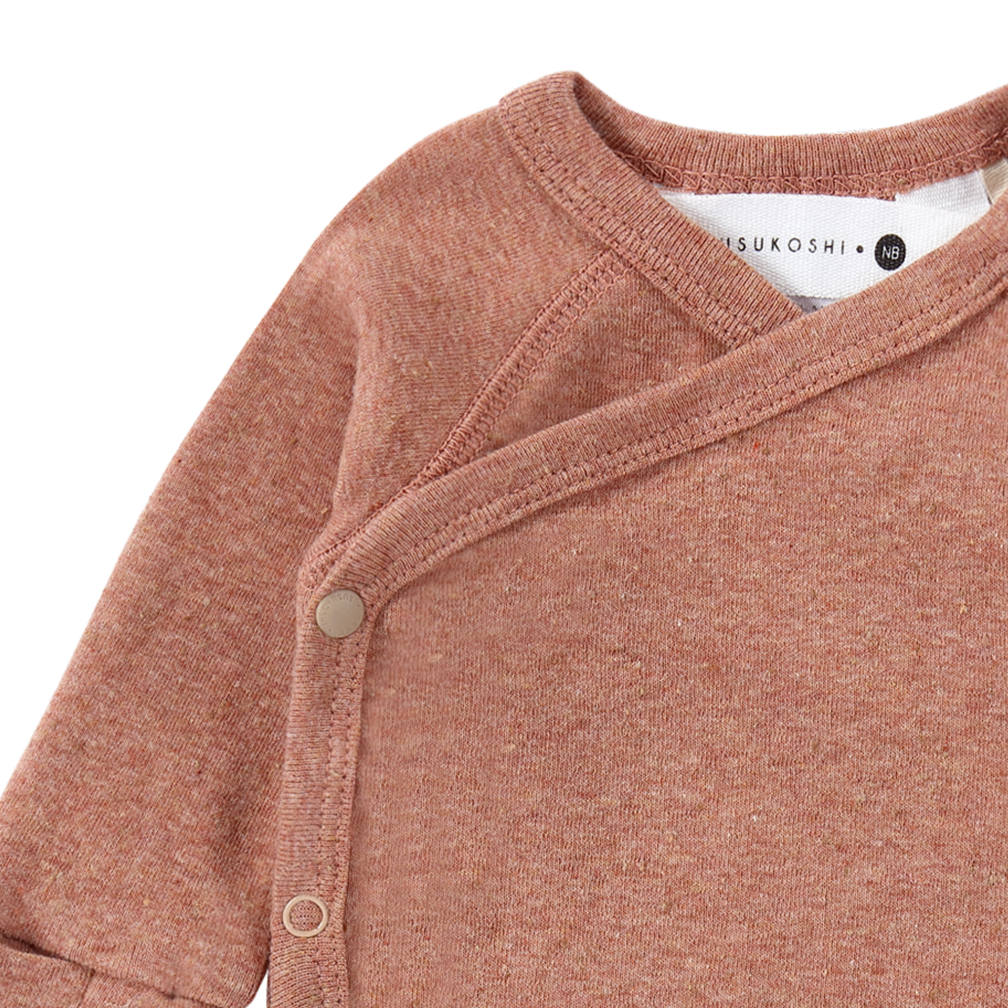 Organic L/S Kimono Bodysuit - Clay Speckled