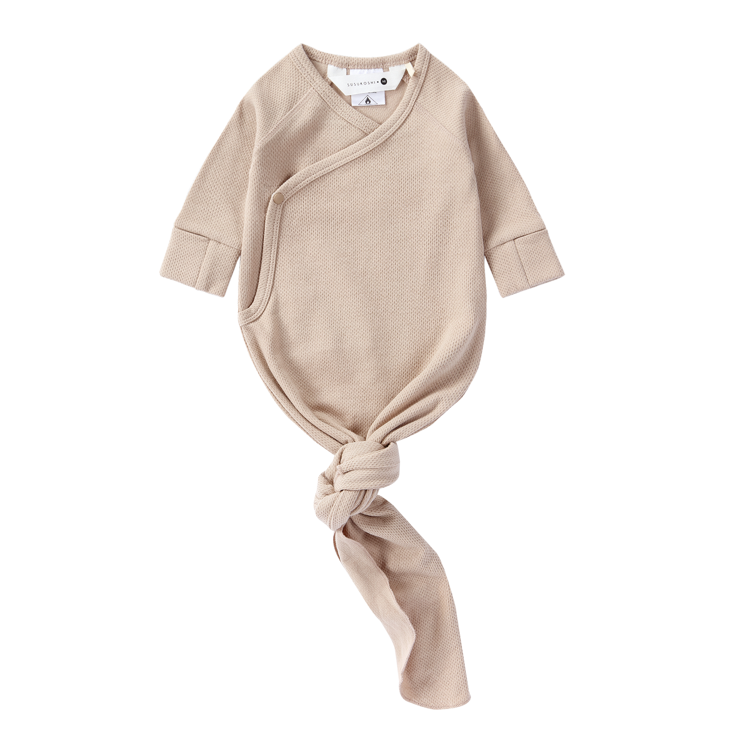 Organic Kimono Gown - Taupe | Pointelle