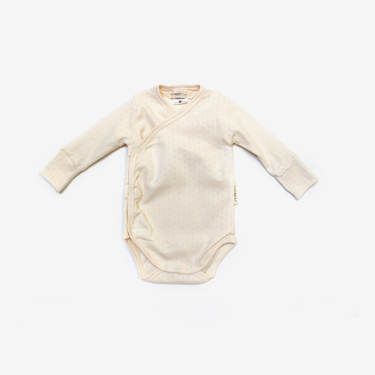 Long Sleeve Kimono Bodysuit - Milk Pointelle
