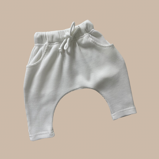 Harem Pants - White Waffle
