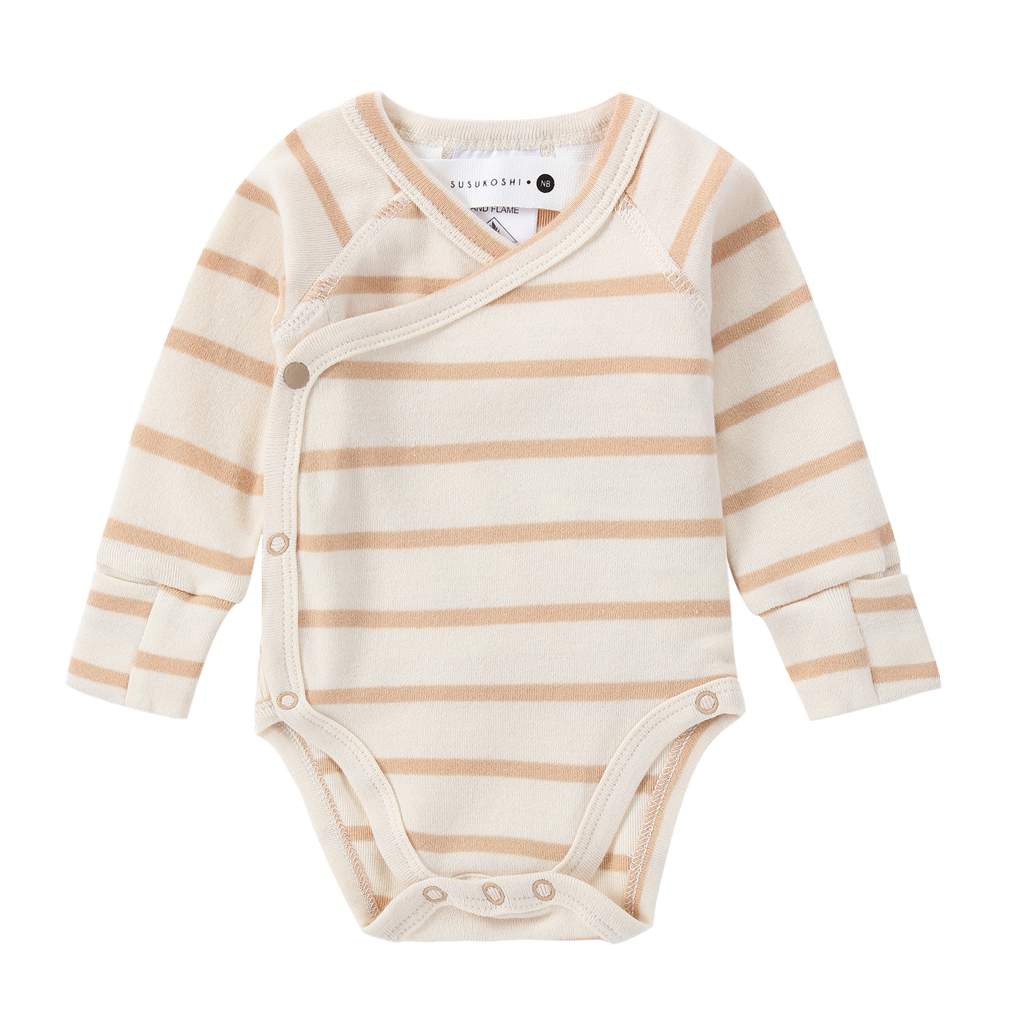 Organic L/S Kimono Bodysuit - Natural Lines