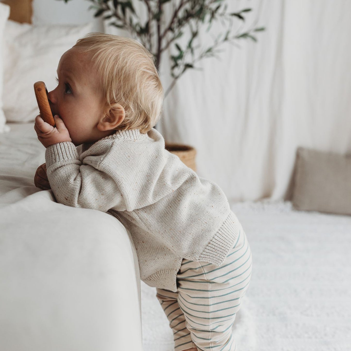 Organic Cotton Knit Jumper - Oat