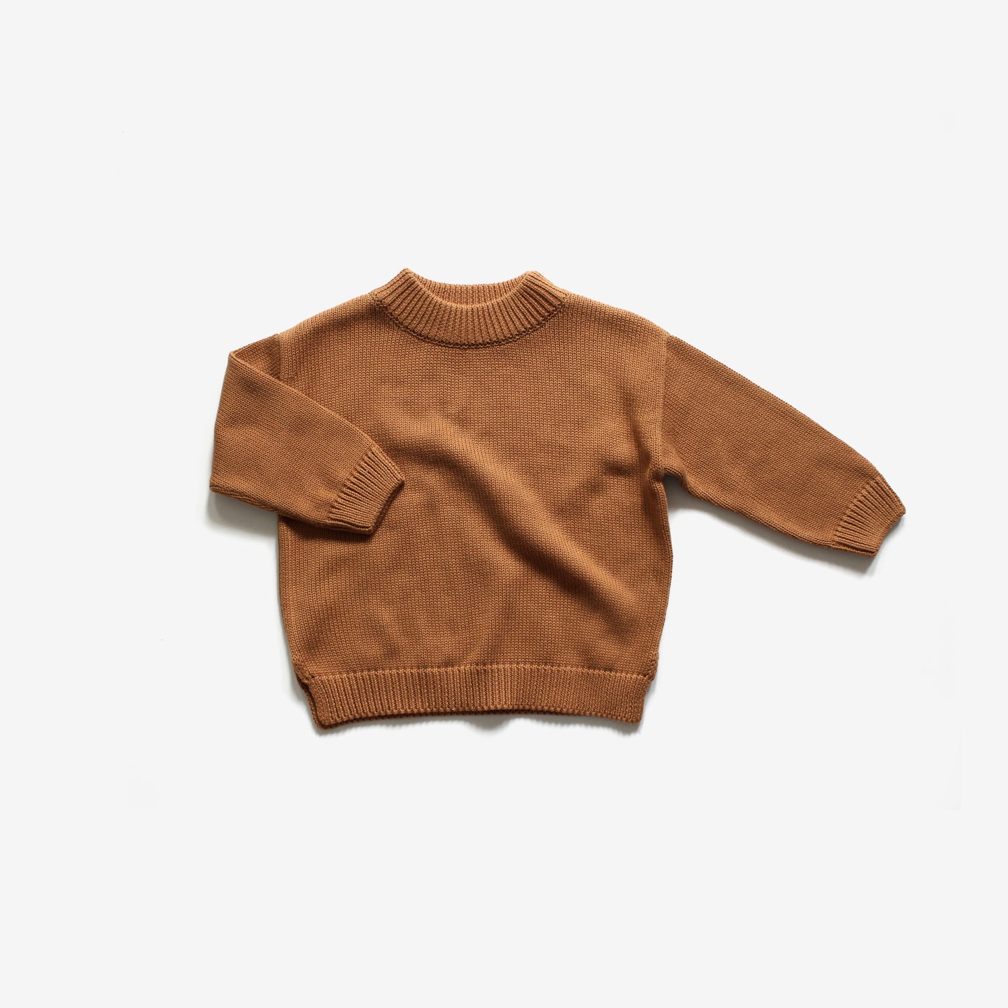Organic Cotton Knit Jumper - Pecan | SIZE 0-3M LEFT