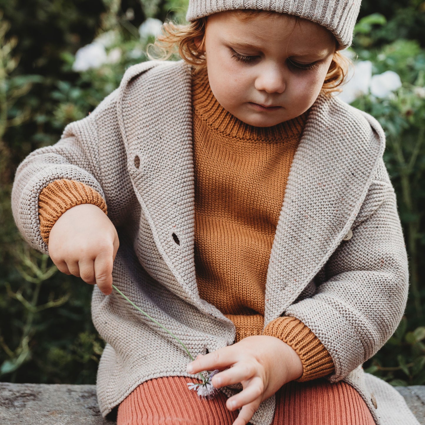Organic Cotton Knit Jumper - Pecan | SIZE 0-3M LEFT