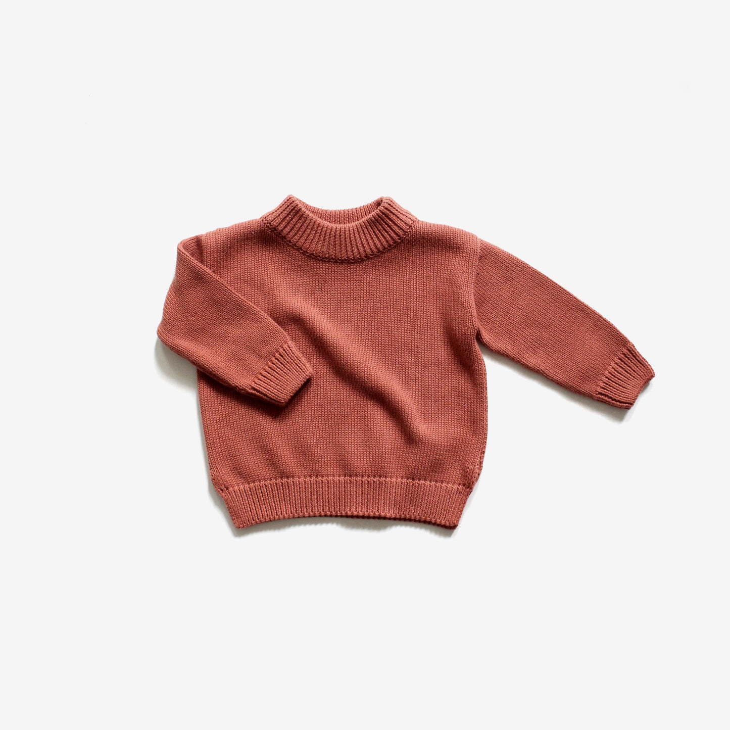 Organic Cotton Knit Jumper - Persimmon | SIZE 0-3M LEFT