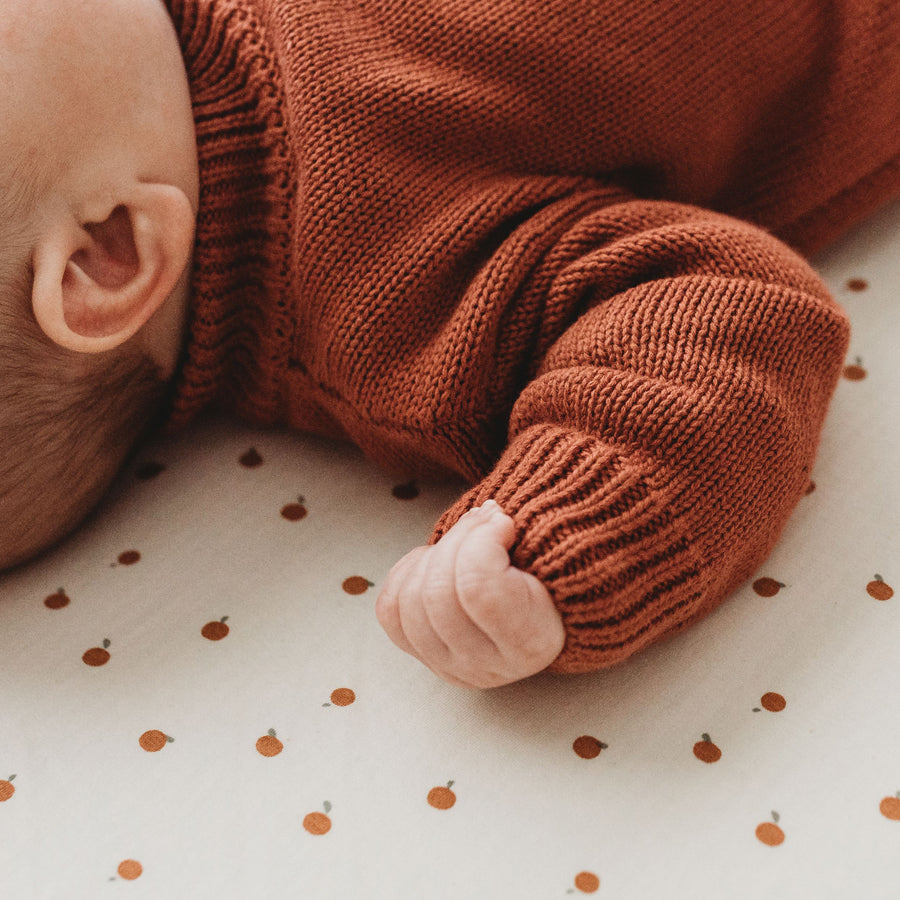 Organic Cotton Knit Jumper - Persimmon | SIZE 0-3M LEFT