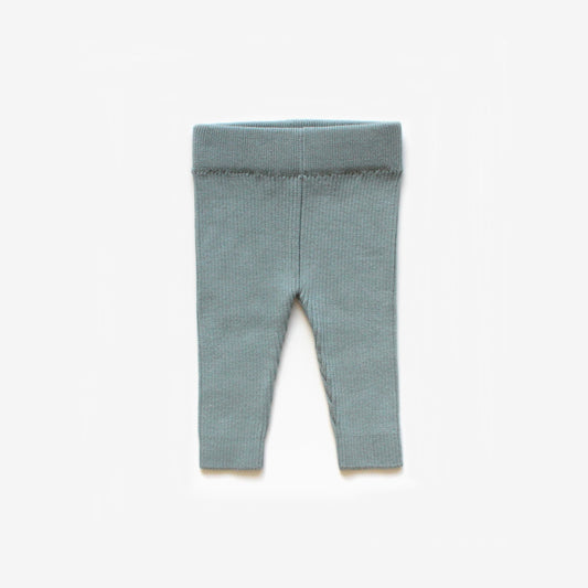 Organic Cotton Rib Knit Leggings - Sky Marle