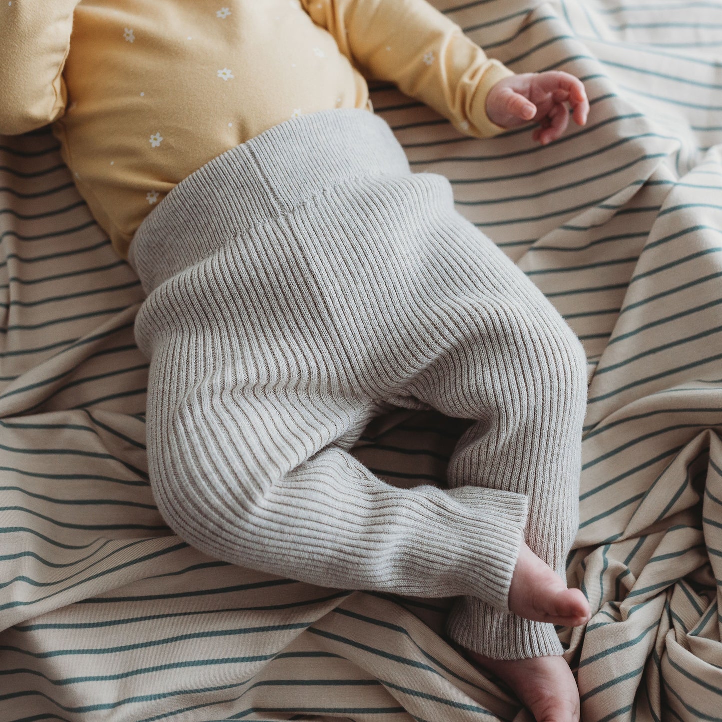 Organic Cotton Rib Knit Leggings - Stone Marle