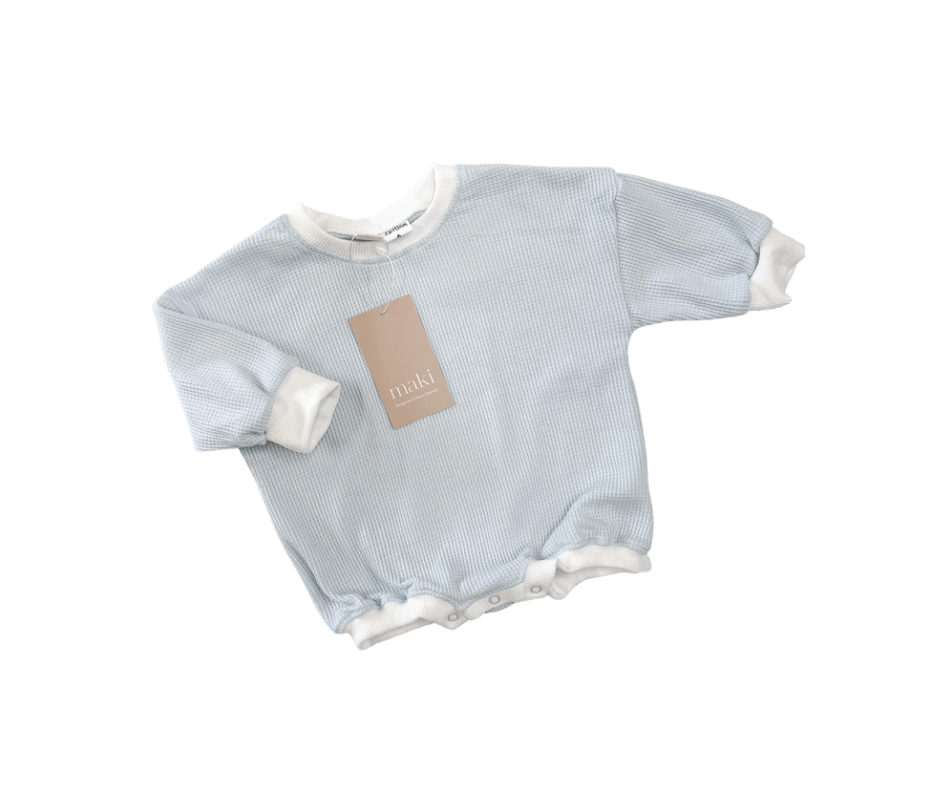 Waffle Romper - Powder Blue | SIZE 2 LEFT