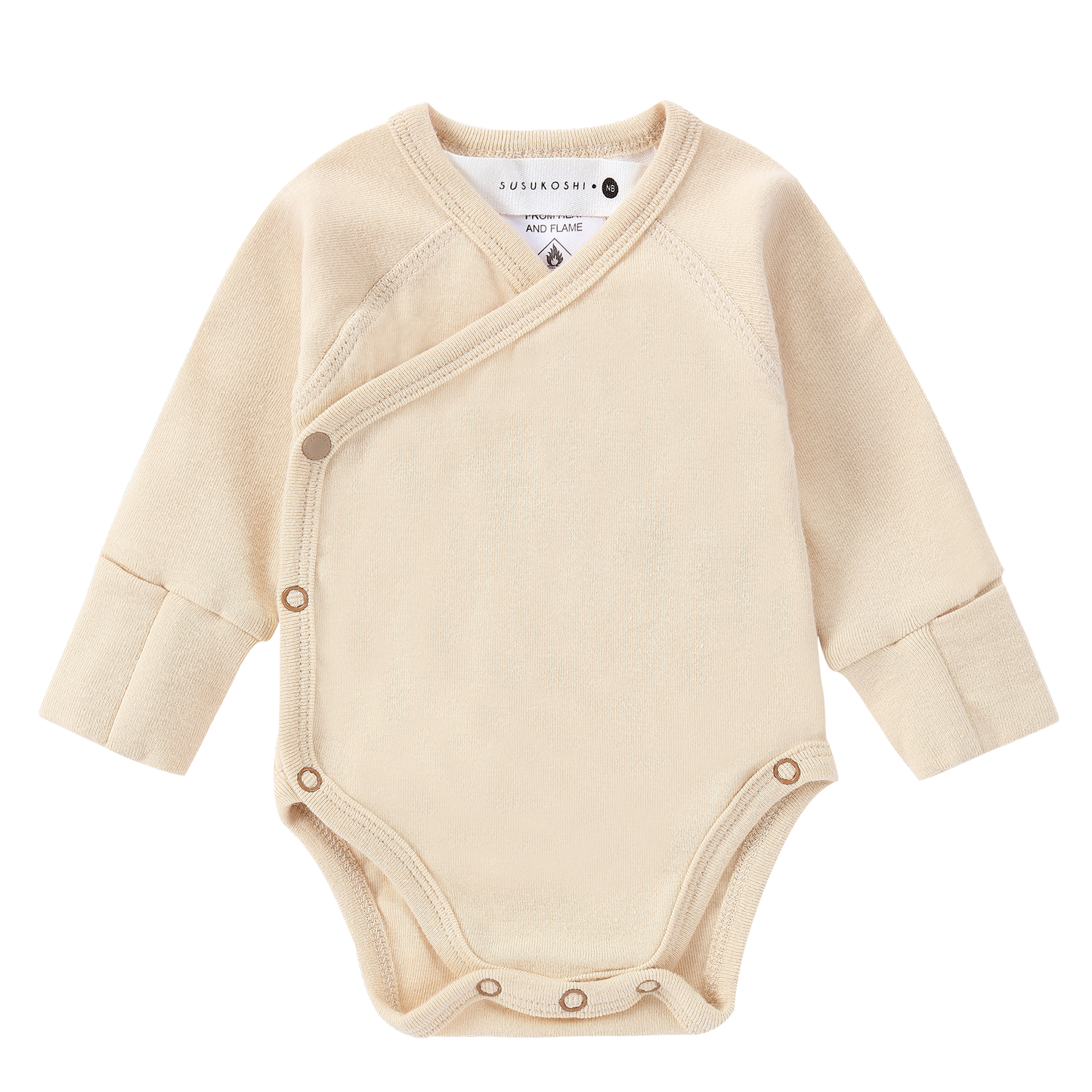 Organic L/S Kimono Bodysuit - Wheat