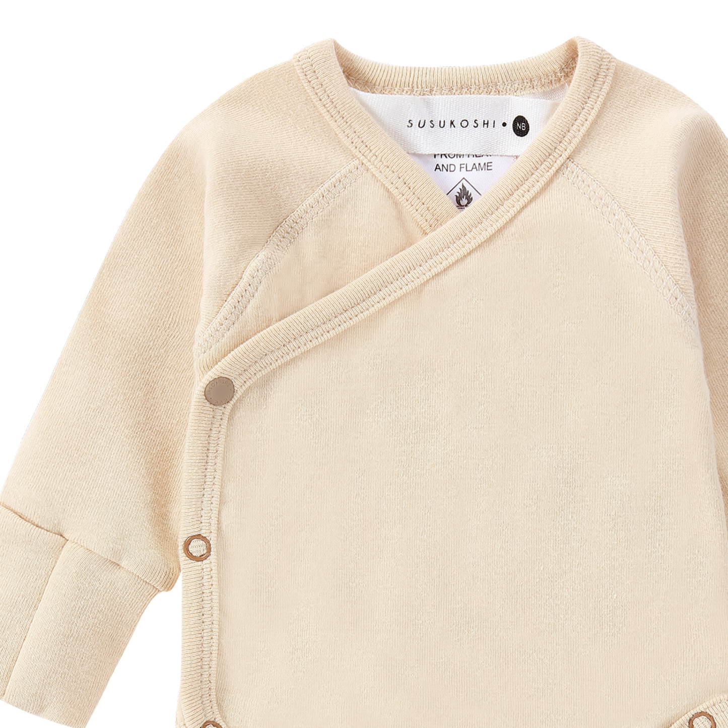 Organic L/S Kimono Bodysuit - Wheat