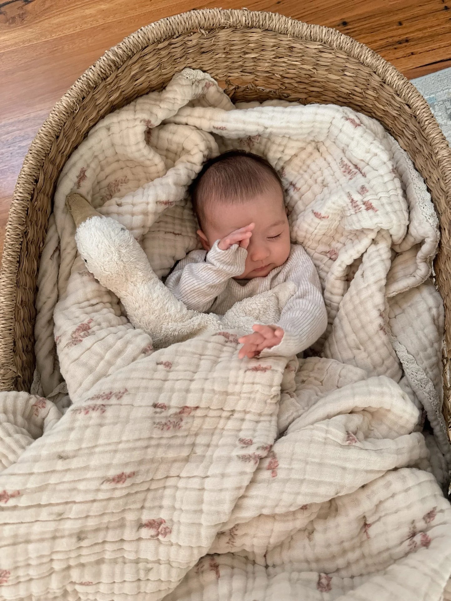 Organic Cotton Gauze Blanket - Foxglove