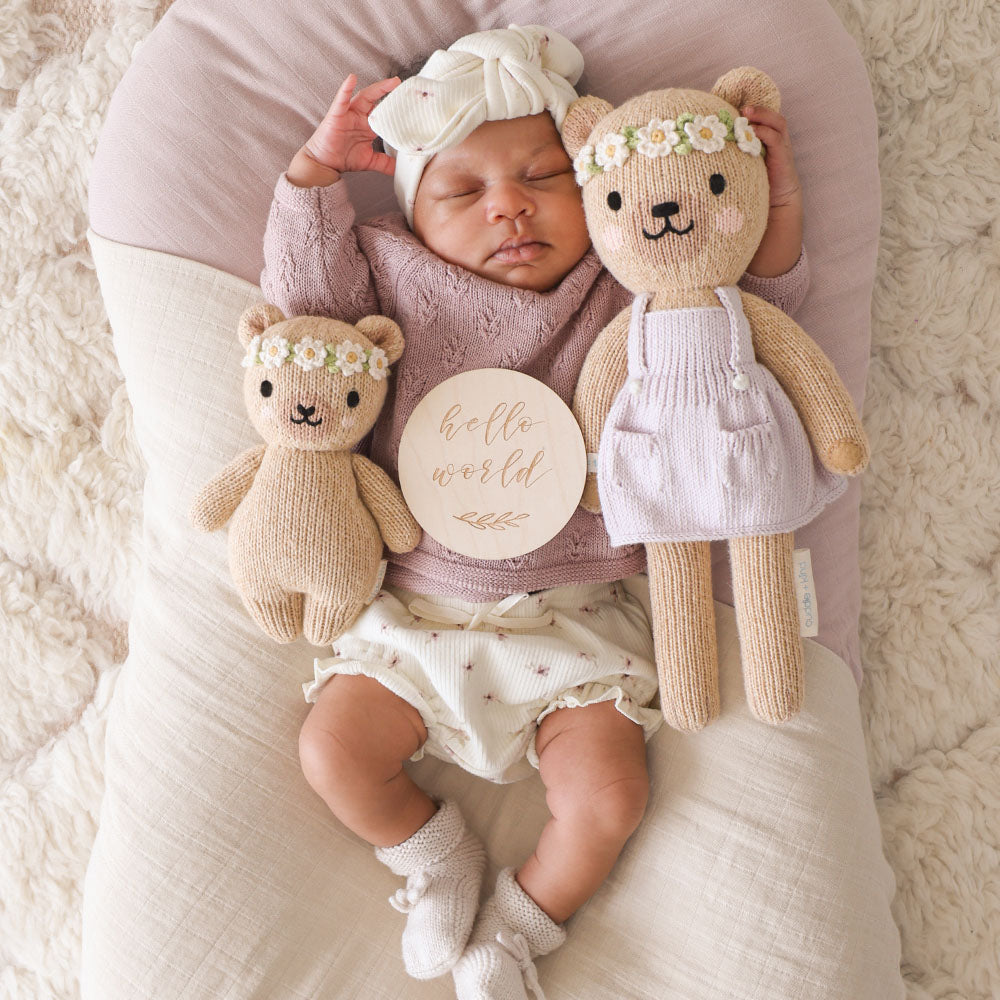 Baby Honey Bear - Ivory Floral