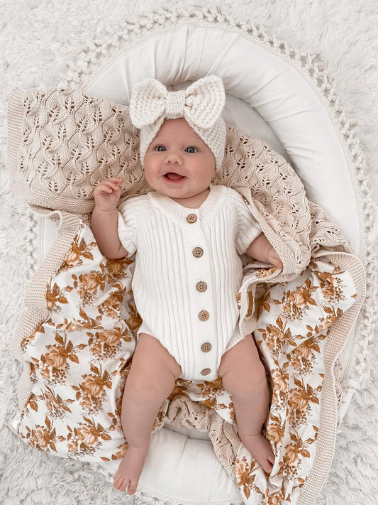 Signature Short Ribbed Romper - Milk