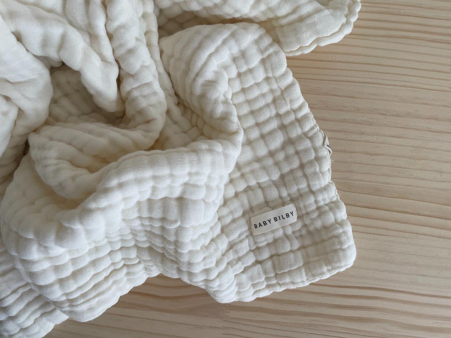 Organic Cotton Gauze Blanket | Plain Edge - Coconut Cream