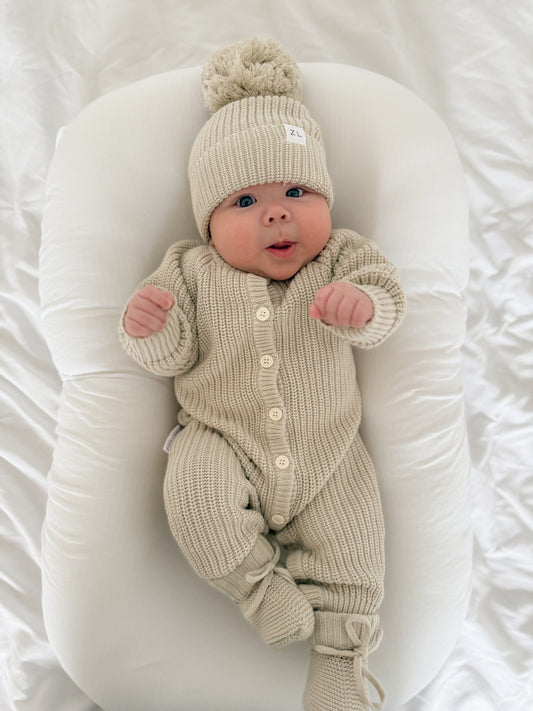 Classic Knit Romper - Moss