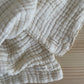 Organic Cotton Gauze Blanket | Lace Edge - Coconut Cream
