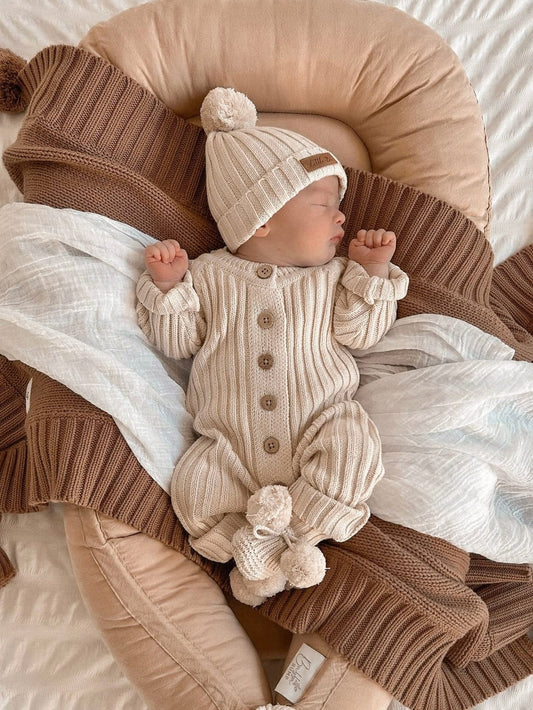Signature Ribbed Romper - Honey Milk