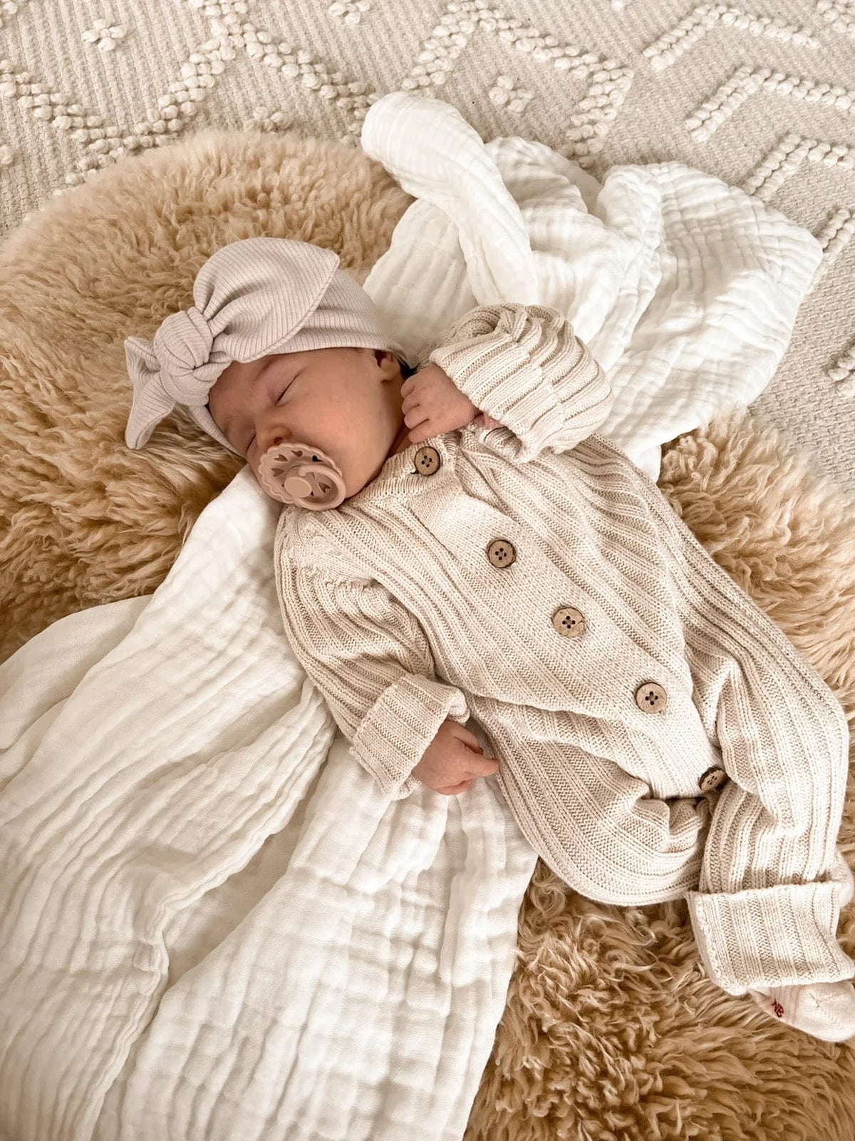 Signature Ribbed Romper - Honey Milk