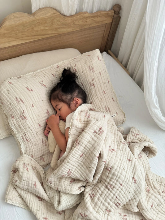 Organic Cotton Gauze Blanket - Foxglove