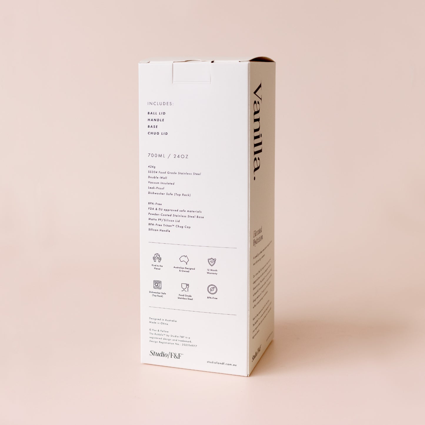 The Bubble Reusable Water Bottle - Vanilla