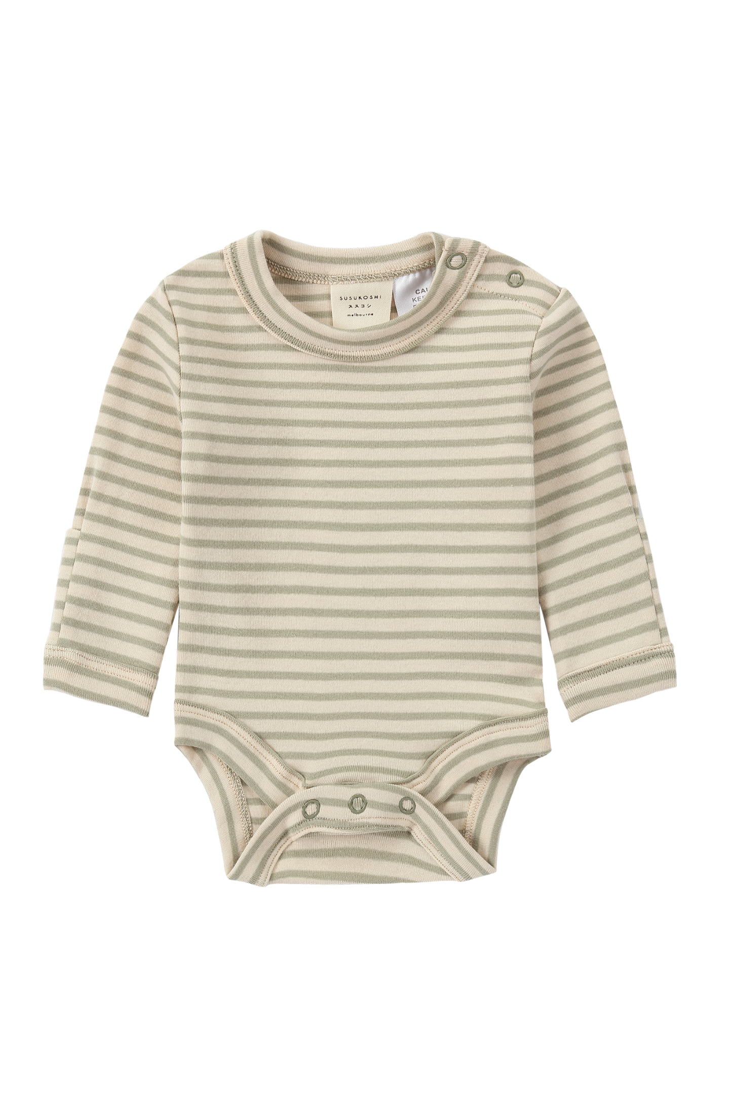 Organic L/S Classic Bodysuit - Sage Stripes