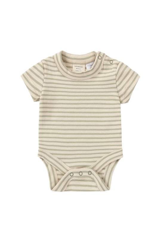 Organic S/S Classic Bodysuit - Sage Stripes